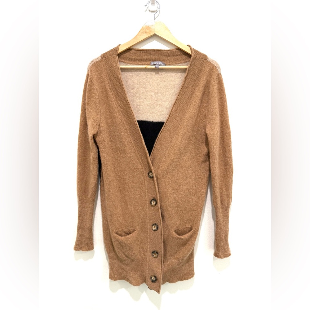 Fred and Sibel Women’s Brown 100% Cashmere Button-Up Cardigan Sweater Size M
